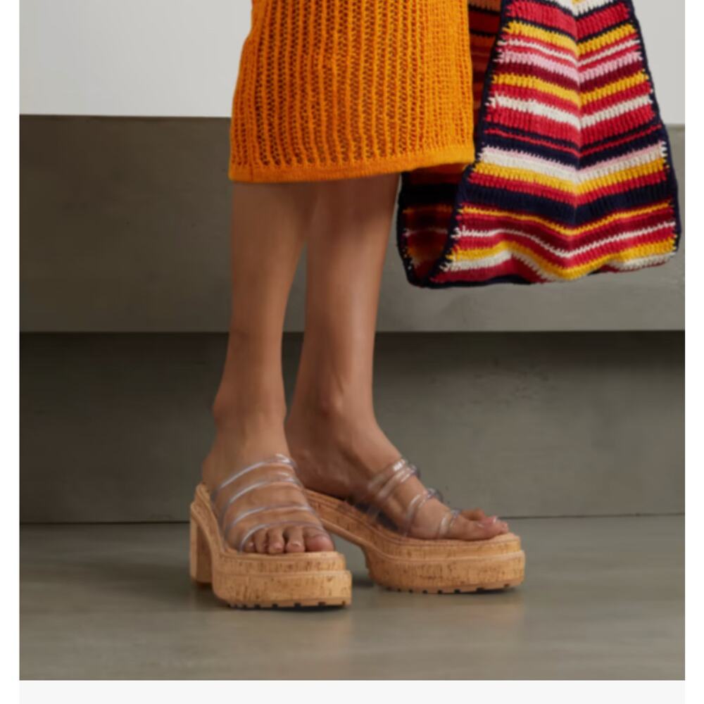 Cult Gaia Sev Cork Platform Jelly Sandals 37